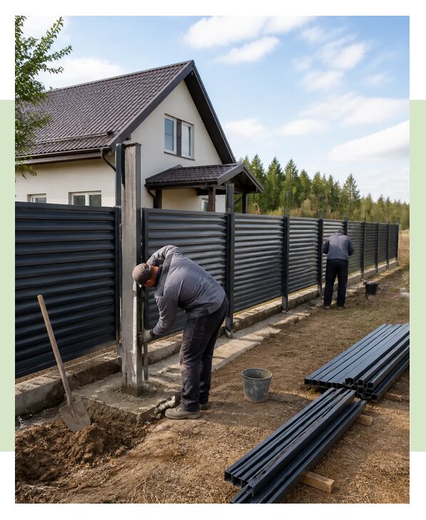 Строительство заборов под ключ с установкой в Новом Уренгое
